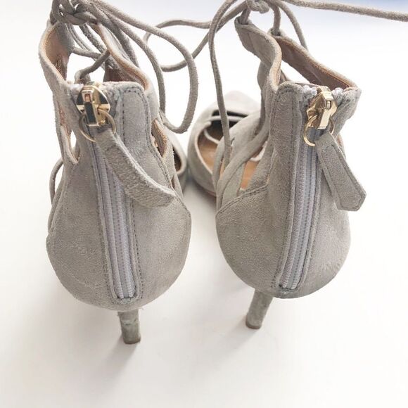 Aquazzura Belgravia Suede Lace Up Pump Grey EU 36 - Picture 4 of 11